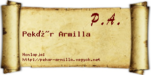 Pekár Armilla névjegykártya